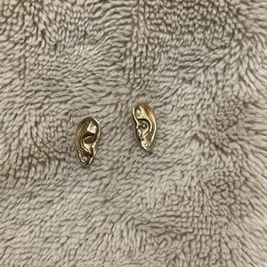 Ioanna Eleftheriou Aural Threaded earrings 14k yellow gold and diamond 💎